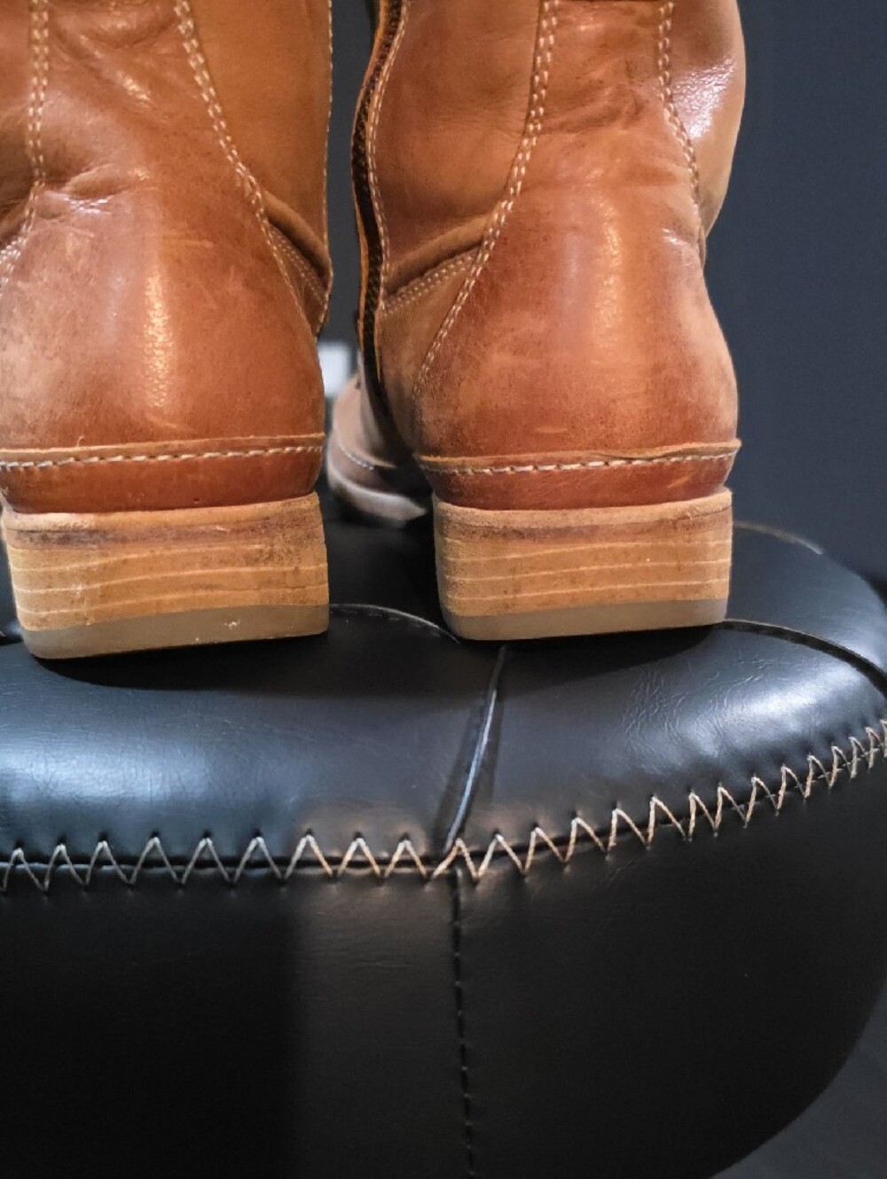 Fossil Brown Cognac Lace-Up Leather Women's Boots - Picture 5 of 13
